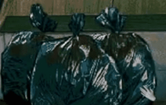 Rubbish bag replaces human body